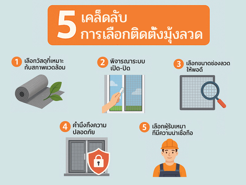 5เคล็ดลับการเลือกติดตั้งมุ้งลวด
